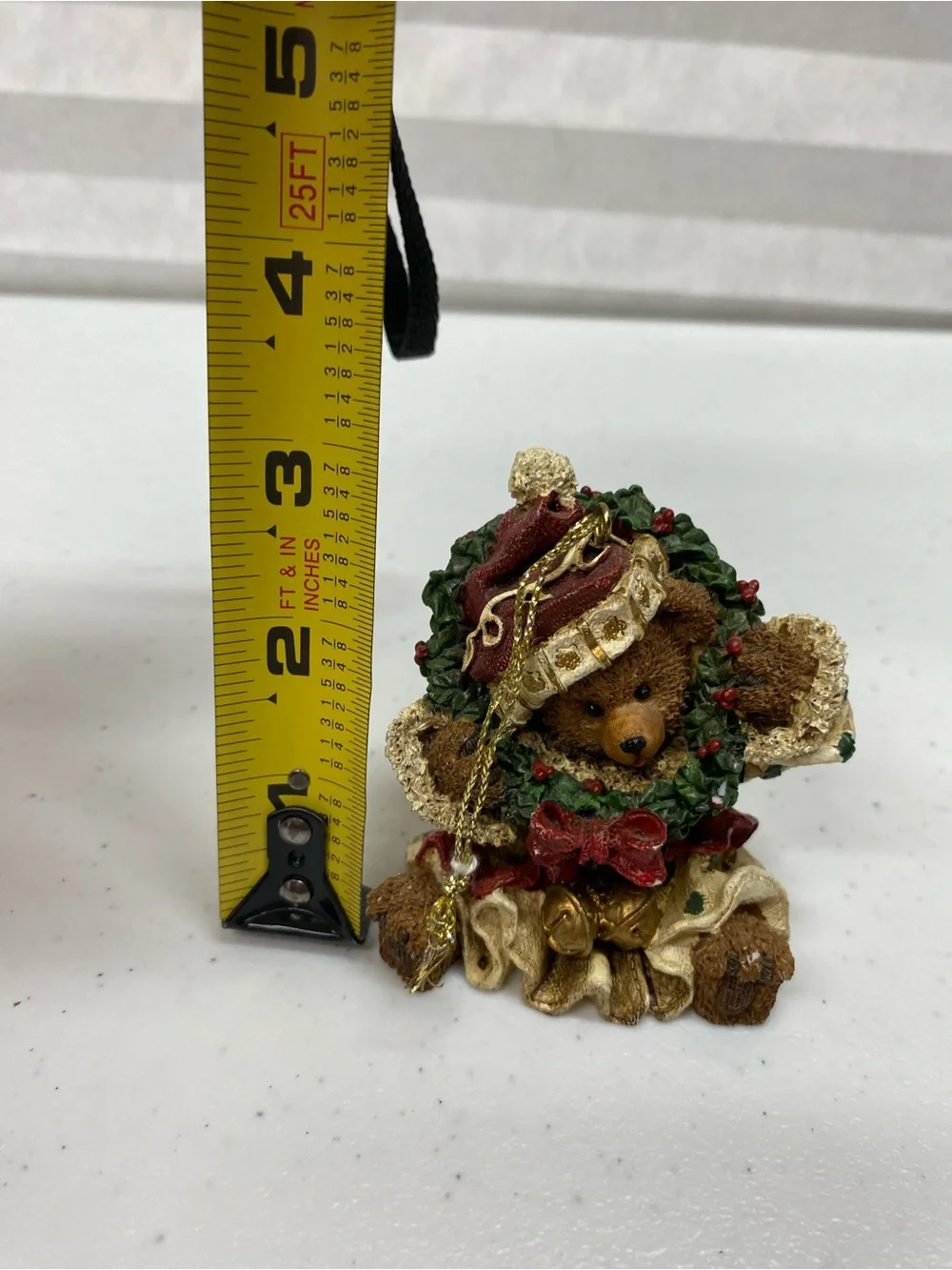 Boyd's Bears Christmas ornament wreath Santa hat bearstones holiday decor